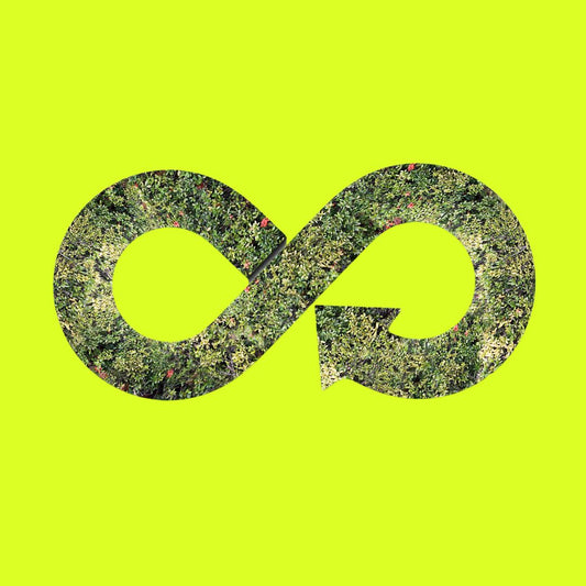 Infinite recyclable sign made with plants
