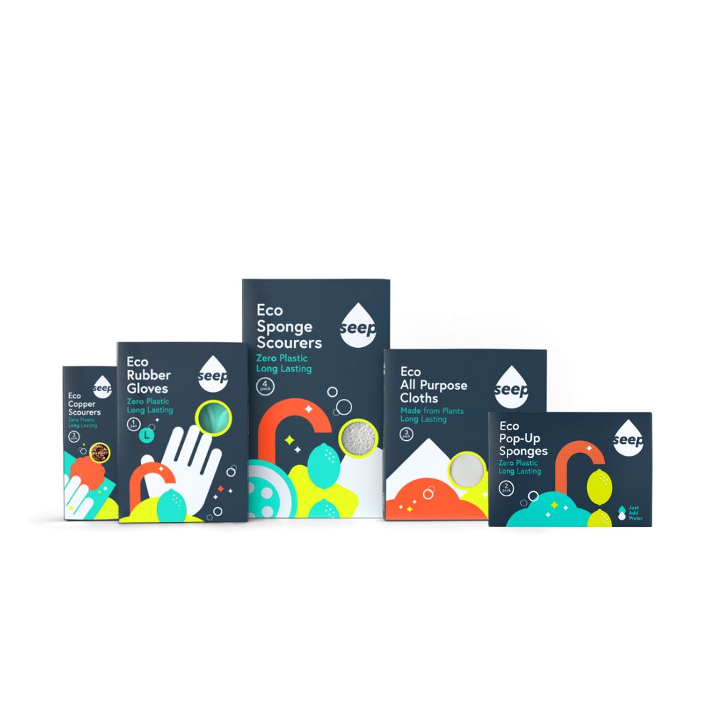 Eco Cleaning Starter Kit cleaning tools in recyclable packaging