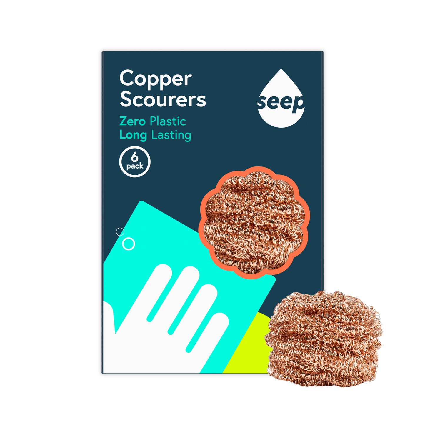 Eco Copper Scourers (6 scourers)