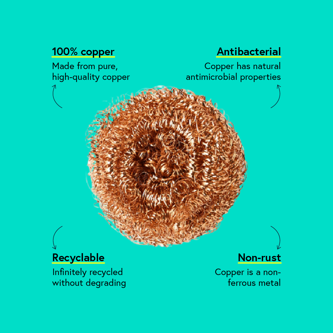 Eco Copper Scourers (3 scourers)