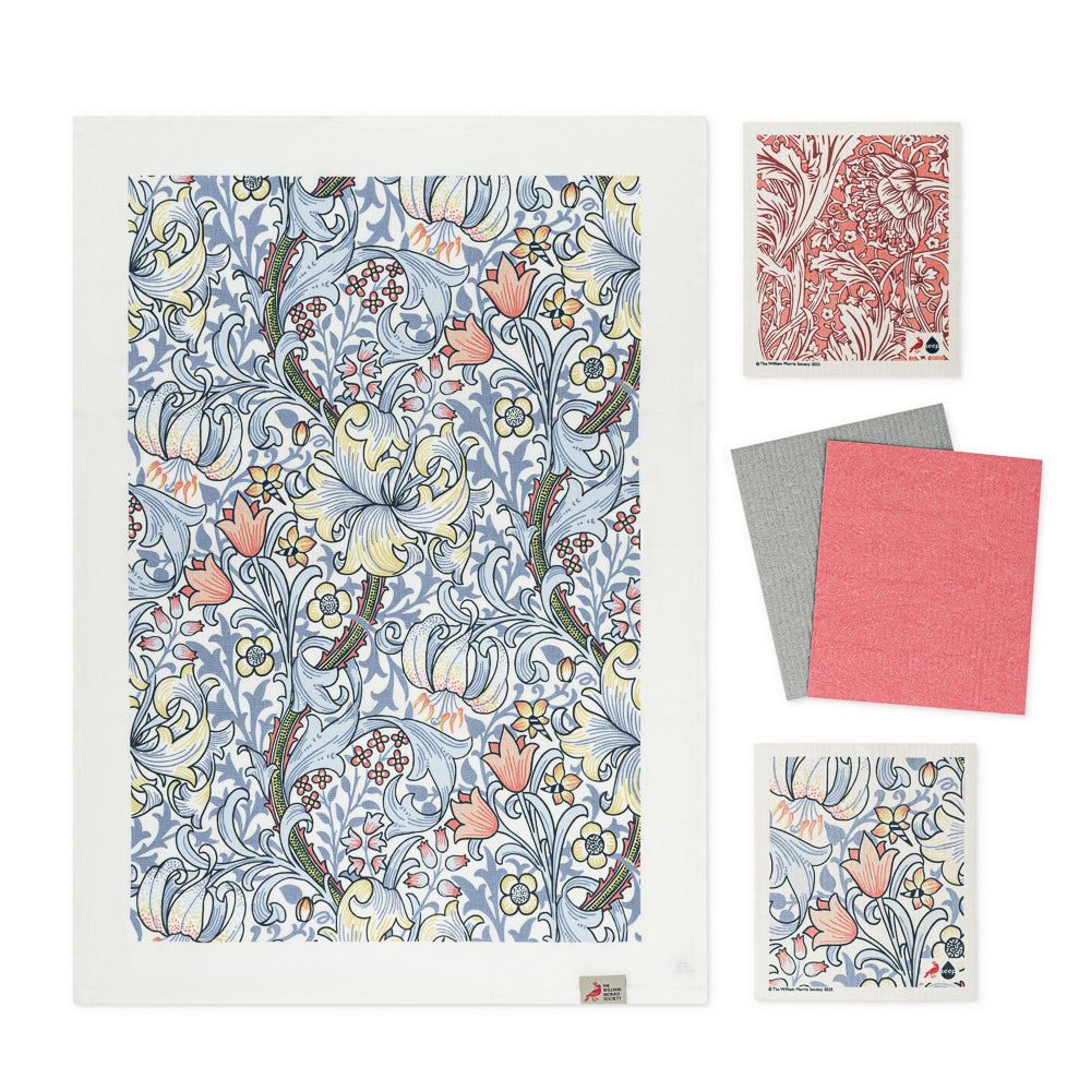 The William Morris Society x Seep Eco Sponge Cloths & Tea Towel