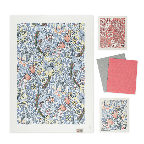The William Morris Society x Seep Eco Sponge Cloths & Tea Towel