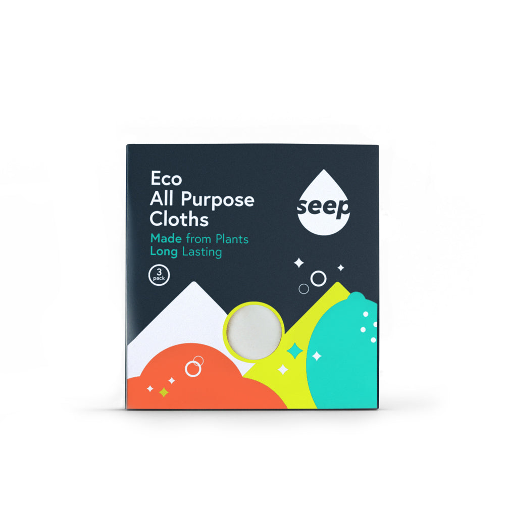 3 Eco Washing Up Cloths in recyclable packaging