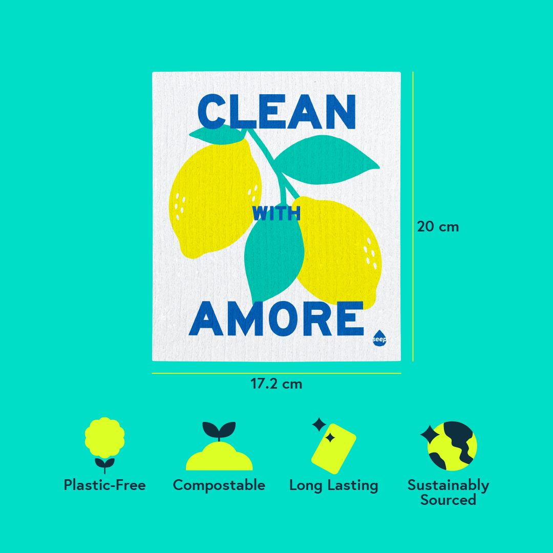 Clean With Amore Sponge Cloths (4 cloths)