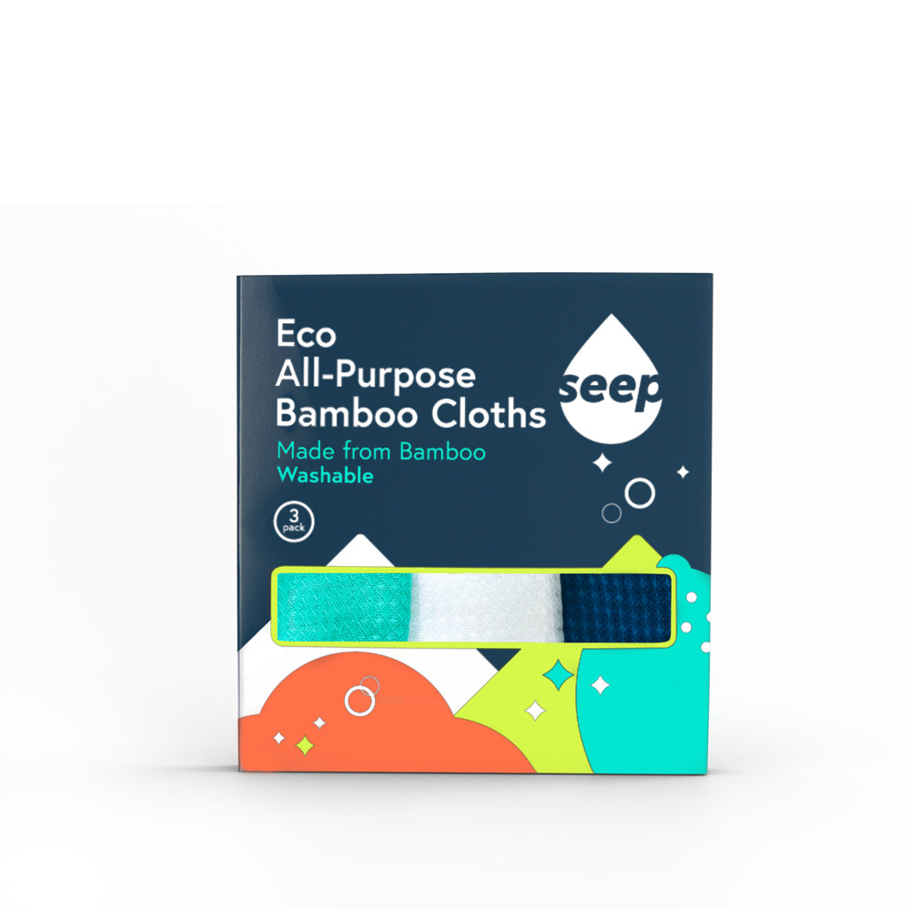 3 pack of bamboo cloths with cloths in packaging