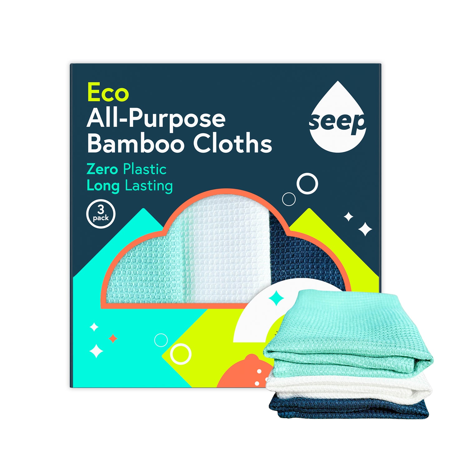 Eco All-Purpose Bamboo Cloths (3 cloths)