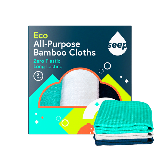 Pack of 3 bamboo cloths with cloths displayed on the side