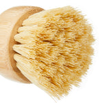 Closeup of a bamboo brush's sisal bristles