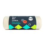 A roll of 25 plastic-free 10 litre bin bags wrapped in a branded recyclable wrap