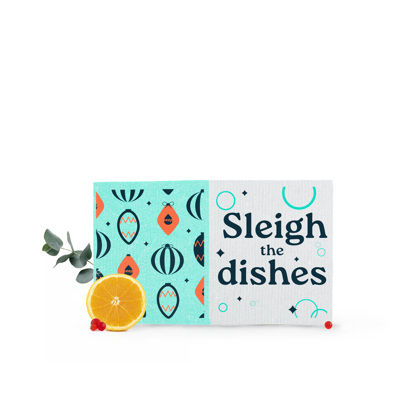 Sleigh The Dishes printed sponge cloth design