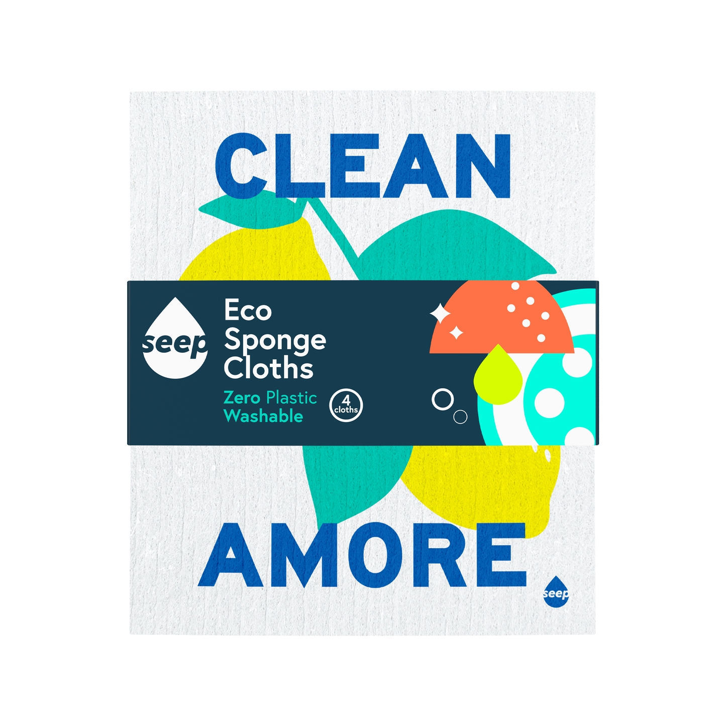 Clean With Amore Sponge Cloths (4 cloths)