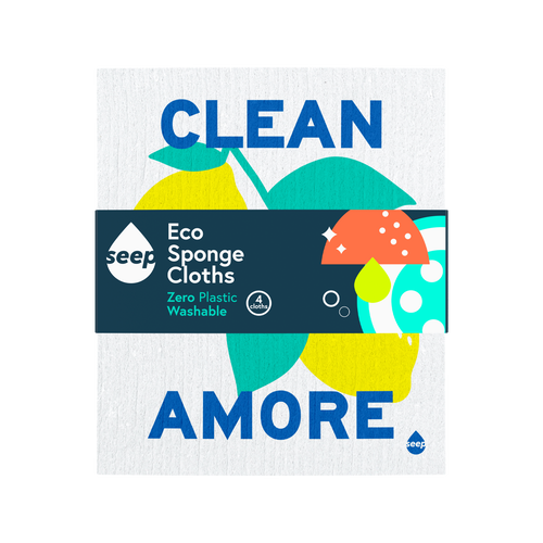 Clean With Amore Sponge Cloths (4 cloths)