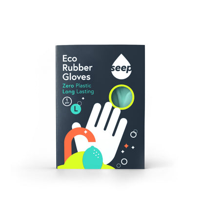 Eco Rubber Gloves in recyclable packaging