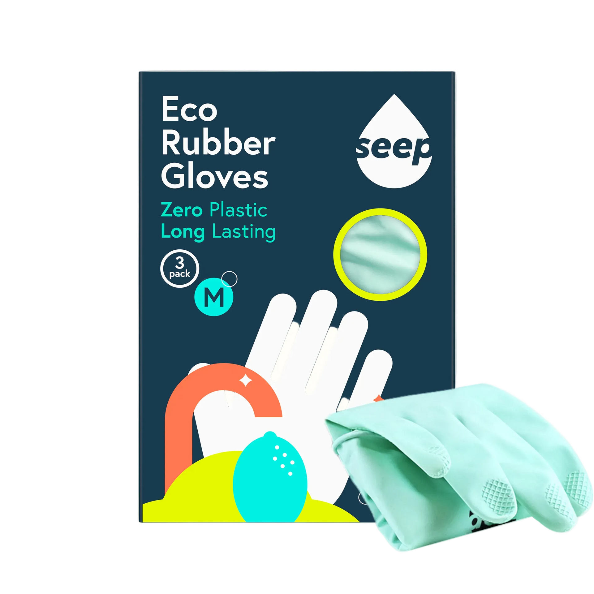 Eco Rubber Gloves 3 Pairs