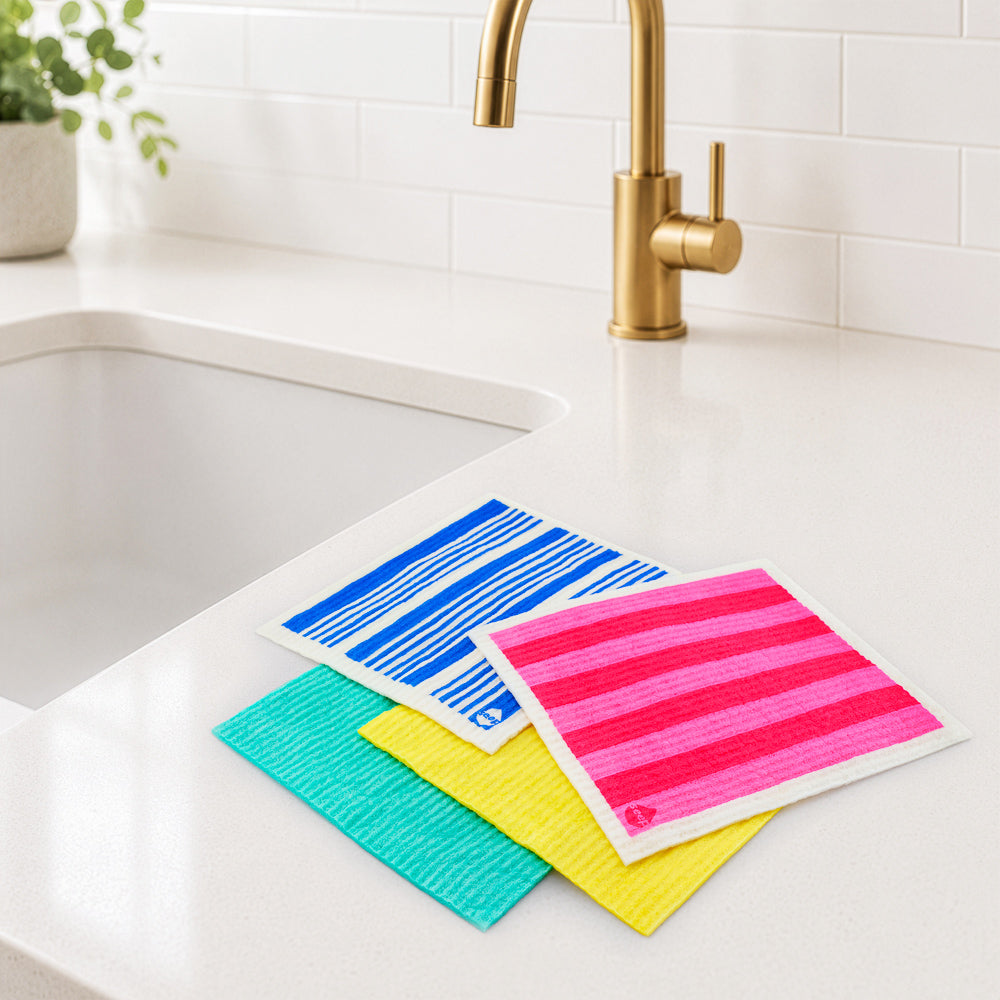 The Summer Stripe Edit - Sponge Cloths 4 Pack - Limited Edition