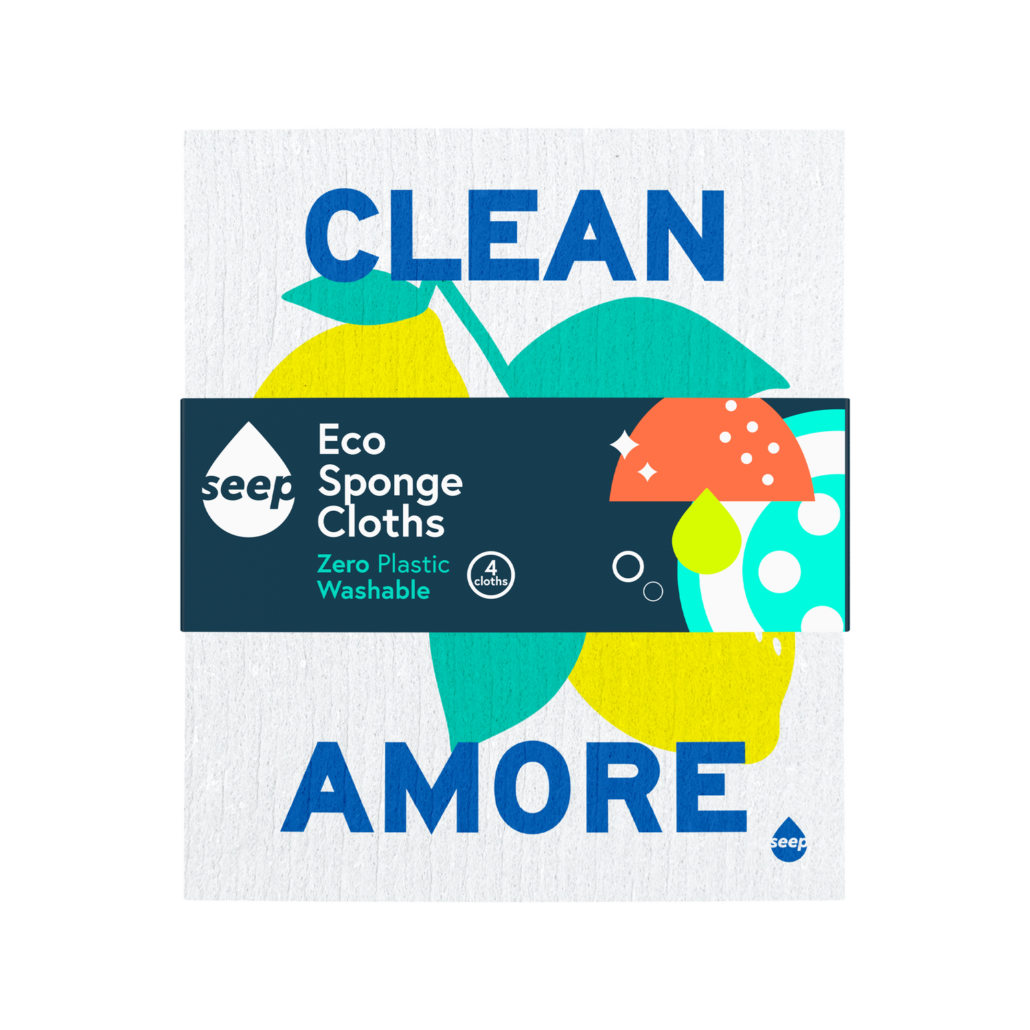 Clean with Amore - Eco Sponge Cloths (4 cloths)