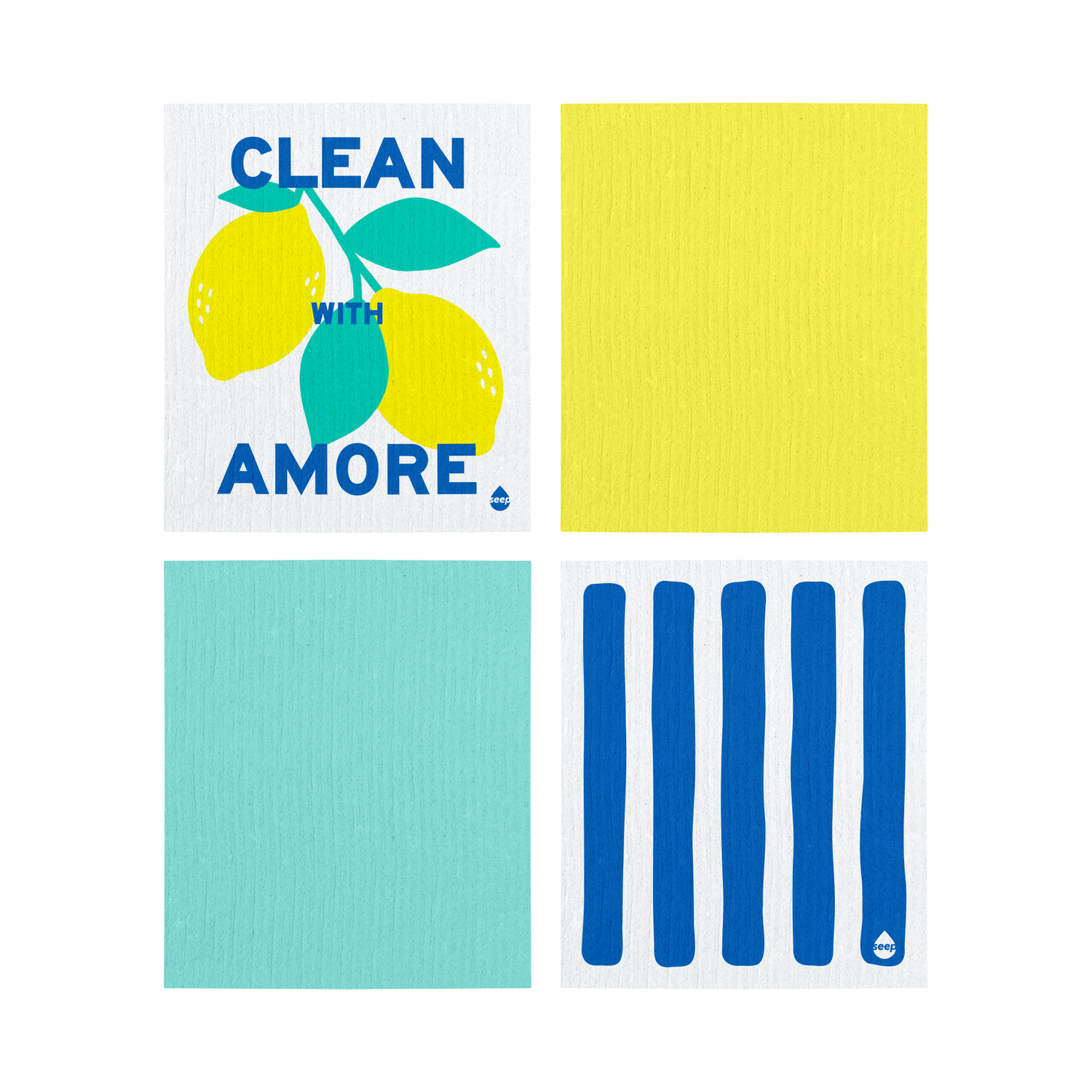 Clean with Amore - Eco Sponge Cloths (4 cloths)