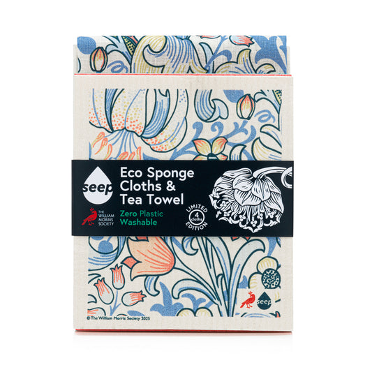 The William Morris Society x Seep Eco Sponge Cloths & Tea Towel