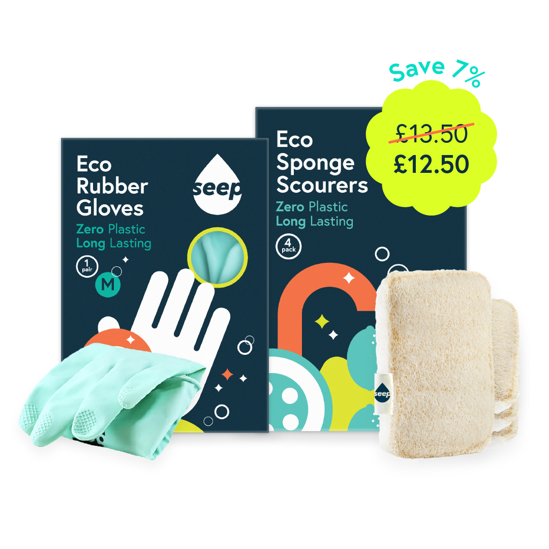  1 pair of Eco Washing Gloves and 4 Eco Kitchen Sponges