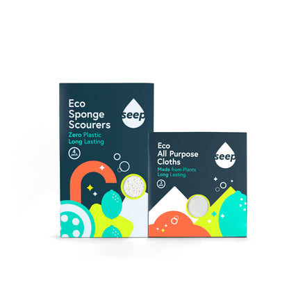 Eco Kitchen Sponges and Eco Cloths in recyclable packaging