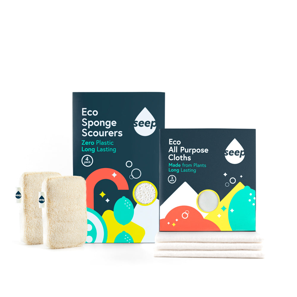 Eco Kitchen Sponge and Eco Cloths cleaning kit