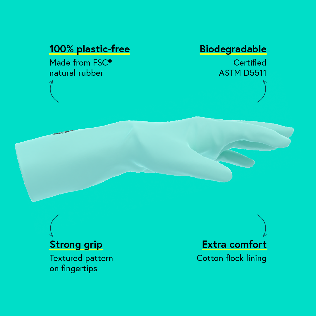 Eco Rubber Gloves - 3 Pairs