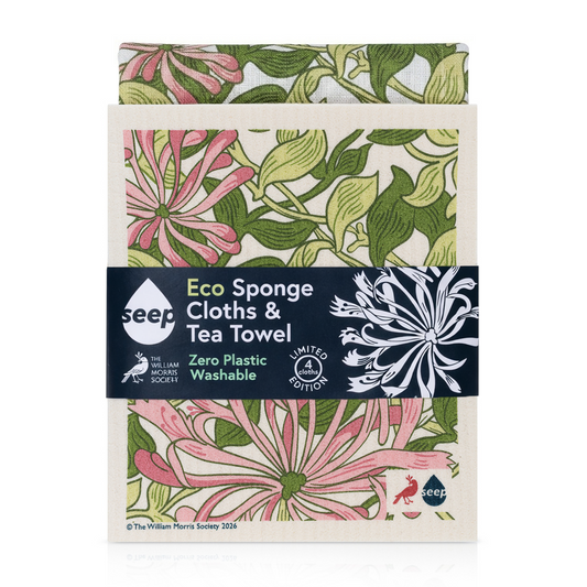 The William Morris Society x Seep Eco Sponge Cloths & Tea Towel